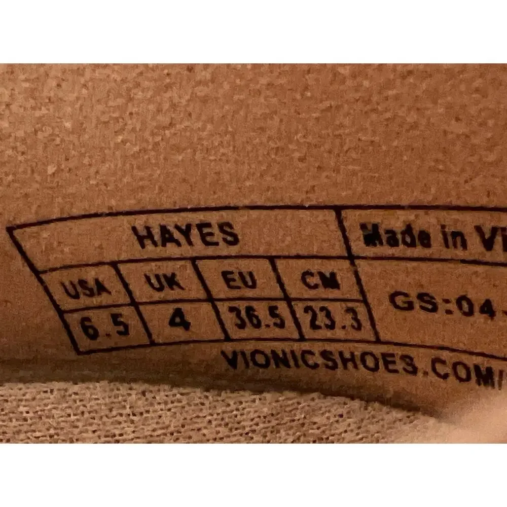 Vionic Hayes Tan Shimmer Suede Square Toe Orthotic Loafer Flats Size 6.5